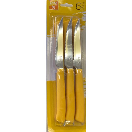 COLTELLI  BISTECCA 6PZ GIALLO