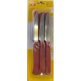 COLTELLI  BISTECCA 6PZ ROSSO