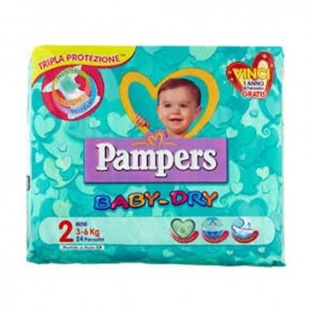 PAMPERS BABY-DRY 2 24PZ 3-6KG