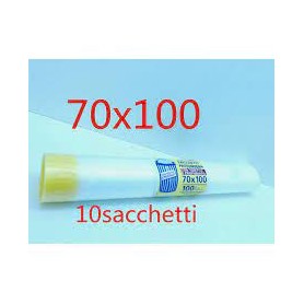 SACCHI 70X100 100LITRI TRASPARENTI 10PZ