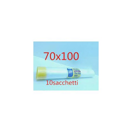 SACCHI 70X100 100LITRI TRASPARENTI 10PZ