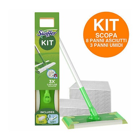 SWIFFER KIT PAVIMENTI 1ASTA+11PANNI