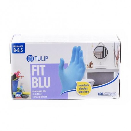 GUANTI NITRILE  BLU 100PZ L